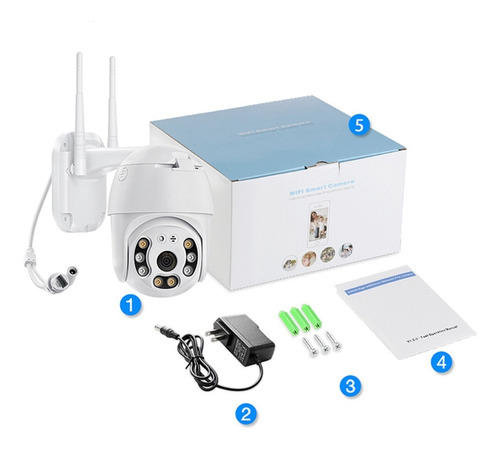 Imagen 3 de 7 de Cámara Domo Ptz Movimiento 360 Wifi Exterior Full Hd Flash