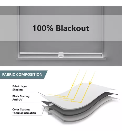  Aosky Persianas enrollables sin cordones para ventanas que  filtran la luz con 5% de apertura, persianas enrollables semitraslúcidas  con protección UV para oficina y hogar. Fácil de instalar, 35 pulgadas de