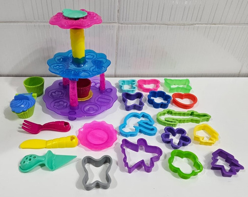 Play Doh Masa Torre De Pastelitos Con Moldes Original Hasbro