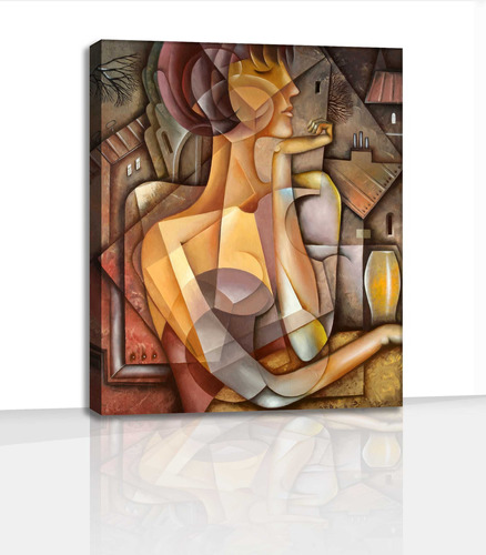 Cuadro Moderno Canvas Mujer Elegante Abstracta 90x100cm