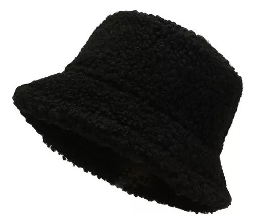 Gorro Bucket Hat Peludo Peluche De Moda Unisex Colores Cool