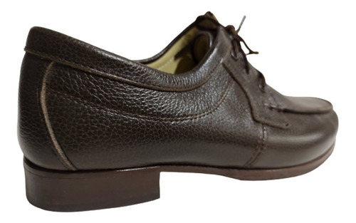 Imagen 2 de 6 de Zapato Cuero Marrón Clásico Media Suela Con Cordón Legitimo.