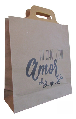 Bolsas Con Frases En Papel Madera (28x30cm) X100u