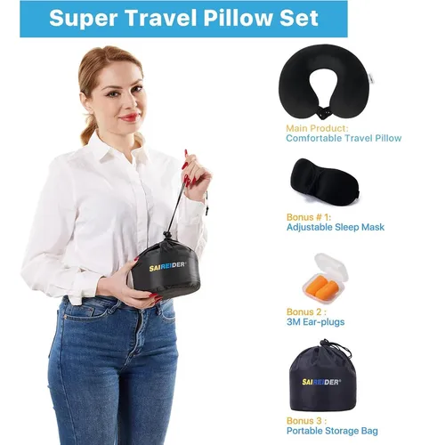 Almohada De Cuello Saireider Src-tp Espuma Memoria Ajustable