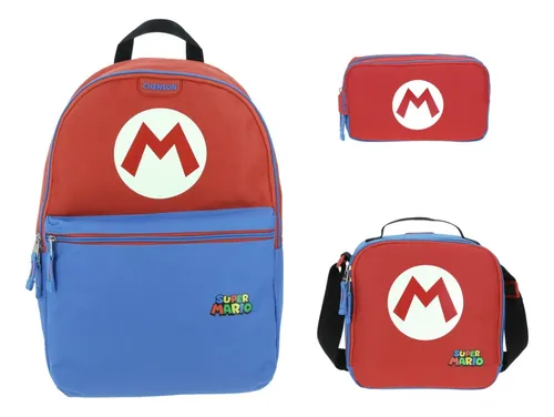 comprar Kit De Mochila Lonchera Y Lapicera Mario Bros Primaria Backpack Vs1624