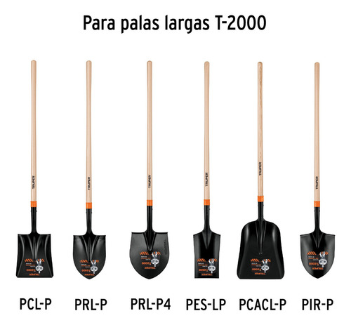 2 Pzas Reposición Para Pala Larga T-2000, 41', Truper