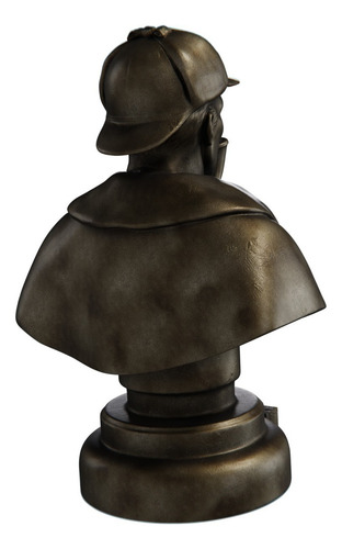 Estátua Busto Sherlock Homes Arthur Conan Doyle Estatueta Cor Cor Ouro Velho