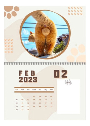 Calendario M Funny Cat Fart 2023: Divertida Colección Cat Ba
