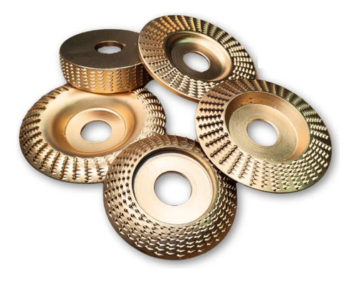 Jogo De Discos Moagem E Desbsate 75/85/100mm 5 Pçs Titanium Platina Cor Dourado