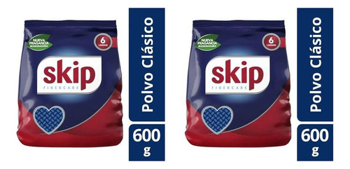 Jabon En Polvo Baja Espuma Cuida Tu Ropa Skip 600gr Pack X2