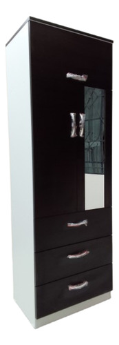 Ropero Con Espejo 02 Puertas, Compuerta Superior, 03 Cajones