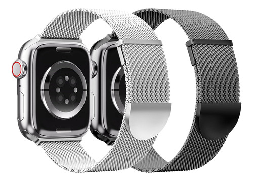 2 Mallas Para Apple Watch 2 3 4 5 6 7 8 9 Magnetica 42-49mm