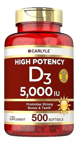 Vitamina D3 Carlyle 5000 Iu 500 Sofgels 