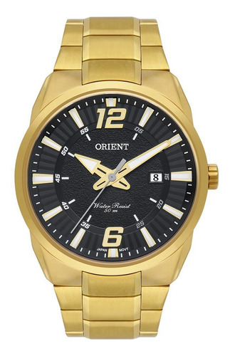 Relógio Orient Masculino Dourado 50m - Ref: Mgss1262
