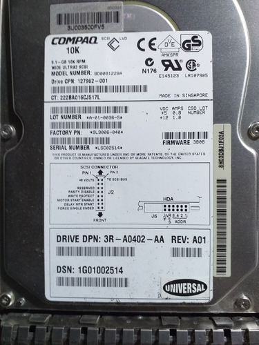 Vendo Lote Discos Ultra Scsi 9.1 Gb Con Case