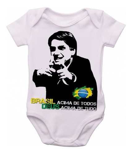 Body Infantil Roupa Bebê Nene Bolsonaro Brasil Deus Acima