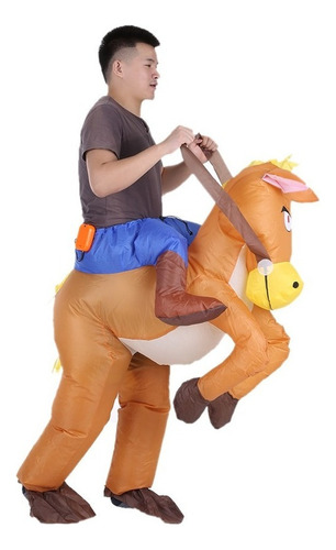 Decdeal Divertido Vaquero Jinete En Traje Inflable Caballo