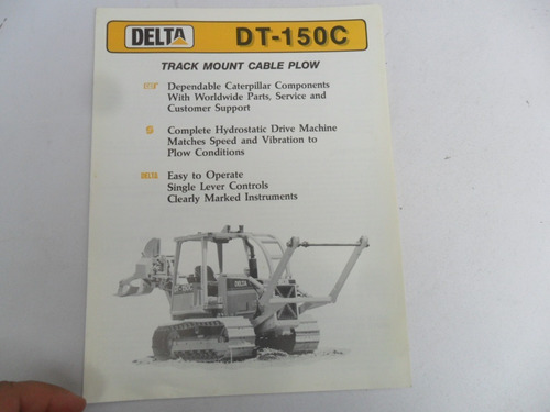 Folleto Tractor Delta  Dt 150c No Es Manual Caterpillar Cat