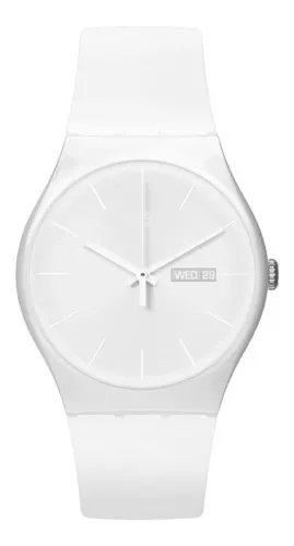 Reloj Swatch Mujer So28w106-s14 Classic White Bishop Color de la