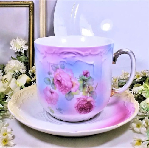 Antigua Gran Taza Victoriana De Porcelana 900ml Uso Y Deco