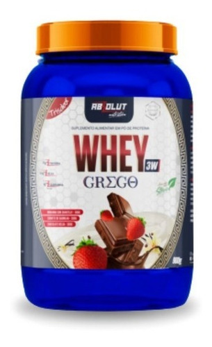 Whey Grego 3w 900g - Absolut Nutrition - Melhor Que Top 3w Sabor Beijinho/Cookies/Choco Branco