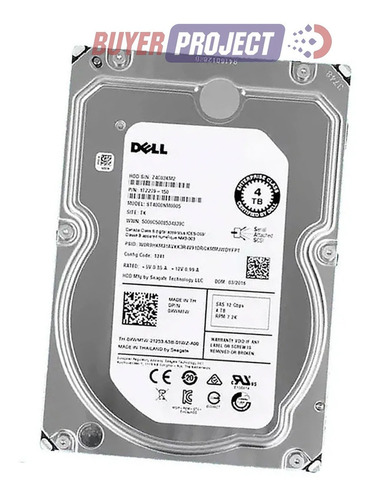 Disco Duro 4tb Dell Sata 6g 7.2k 3.5'' Lff Hot-plug No Bahia