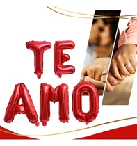 Comprar Kit Balão Metalizado Frase Te Amo - Decoração Romântica Cor Vermelho