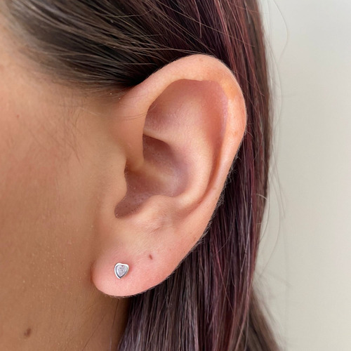 Broquel Oro 10k Bebe Mujer Corazon Con Rosca Agálea Joyería
