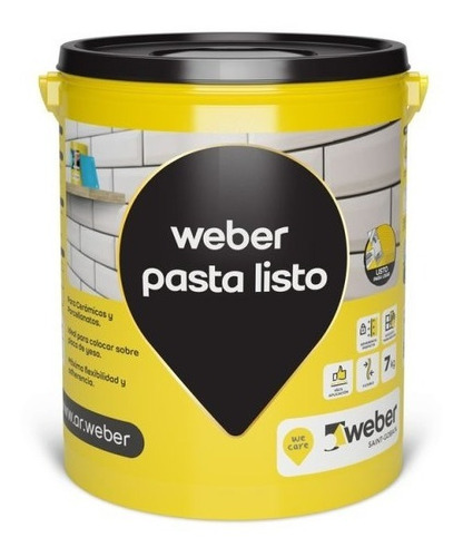 Imagen 1 de 7 de Weber Pasta X 7 Kg Pegamento Adhesivo Ceramica Sobre Yeso