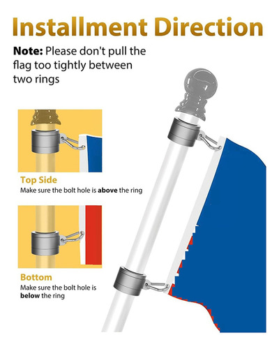 2 Pares De Anillos Para Mástiles De Bandera De Aleación De A