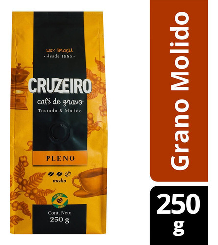 Café Grano Cruzeiro 250g Pleno Tostado Y Molido