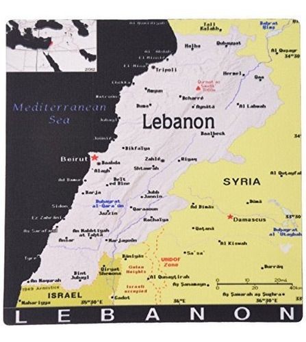 3drose 8 X 8 X 0 25 Pulgadas Mapa Moderno De Libano En Alfom