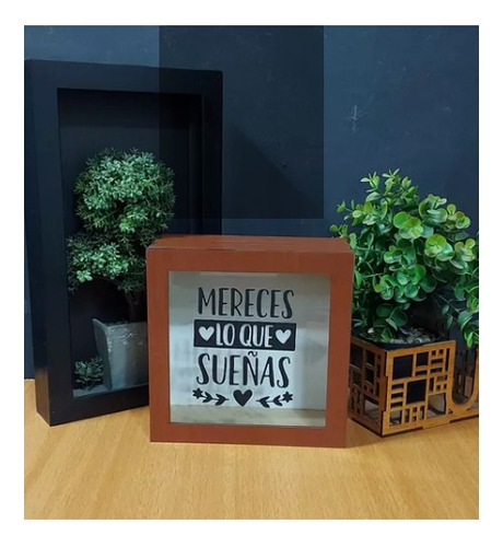 Alcancia De Madera Personalizada 19x19x9cm Mereces Lo Que Su