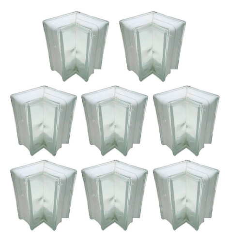 Kit 8 Bloco De Vidro Canto Para Acabamento 19x19x8 Tradestar