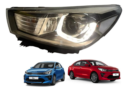 Faro Led Kia Rio 2018 2019 2020 2021 2022 2023 C/lupa Piloto