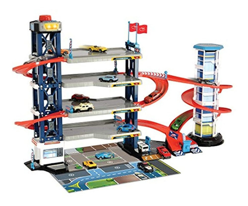 Dickie Toys -juego De Garaje De Estacionamiento Con 4 Coches