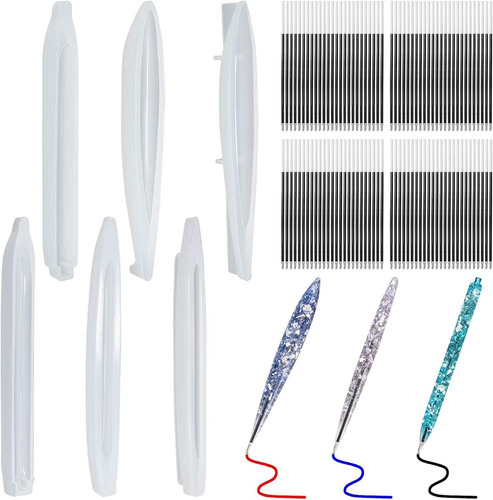 Moldes X6 Resina Forma Bolígrafo De Silicona 100 Minas