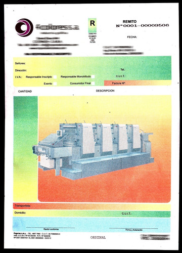 Imagen 7 de 7 de Formularios Continuos 1000 12x25 Obra Impreso A 2 Colores