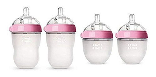 Comotomo Baby Bottle Starter Set Rosa Dos 8ounce Dos 5ounce
