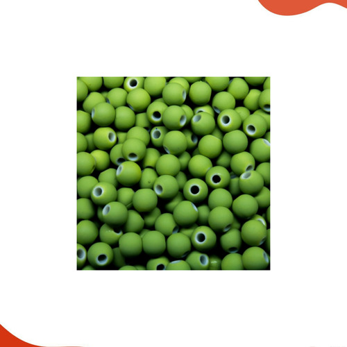 Bola Emborrachada 6mm - Miçanga C/ 500g Aprox 4100 Unidades Comprimento 6 Mm Cor Verde-limão Diâmetro 6 Mm