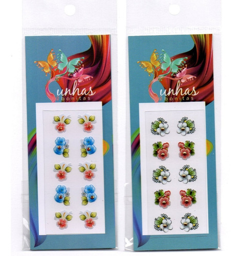 Kit 50 Joias De Unhas (25 Pares Joias) + 25 Adesivos 3d