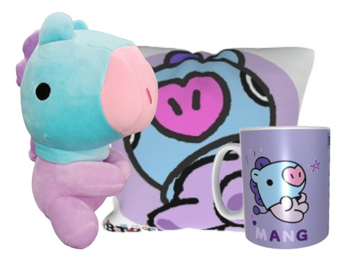 Manga Bt21 K-pop Bts Peluche Taza Y Mini Cojin 