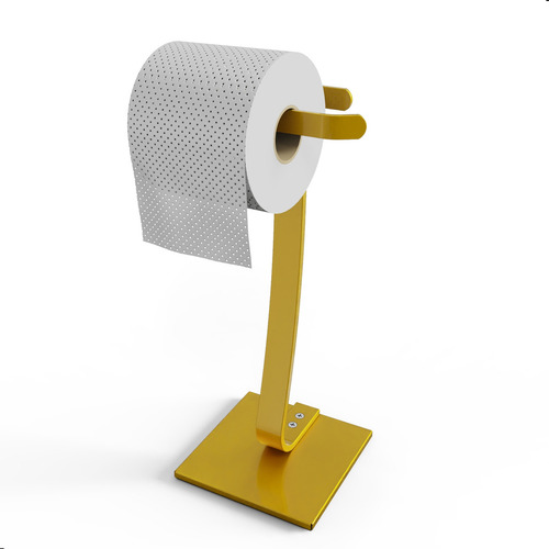 Porta Papel Higiênico De Chão Suporte Papeleira Dourada.s