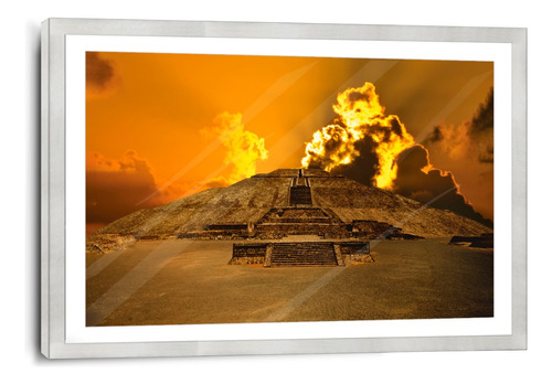 Cuadro Poliuretano Con Poster Piramide Del Sol 45x70cm