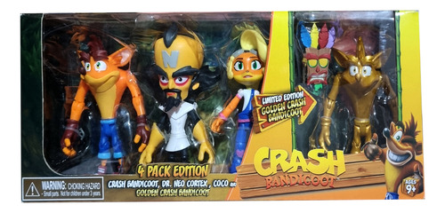 Crash Bandicoot Figuras Set De 4 Crash Dr N Cortex Coco