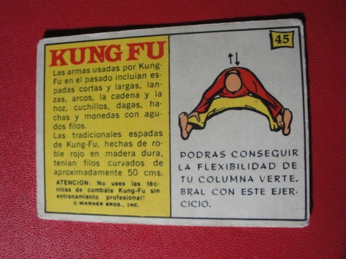 Figuritas Kung Fu Año 1974 Nº45