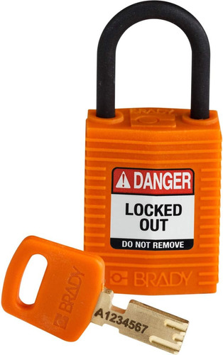 Candado De Bloqueo Brady Safekey - Nylon - Naranja - Espacio