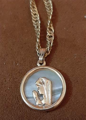 Collar Cadena Con Dije Medalla Virgen Niña Conjunto