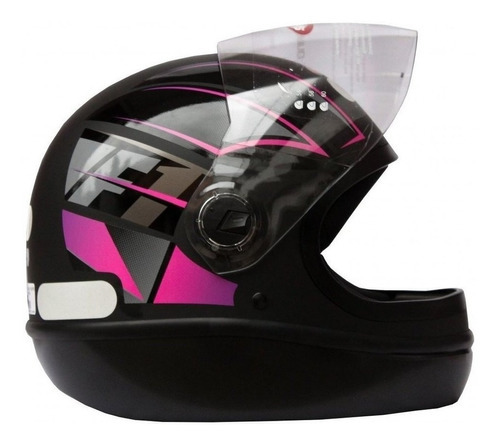 Capacete Taurus Formula 1 Neo Preto Fosco Rosa 56 58 60