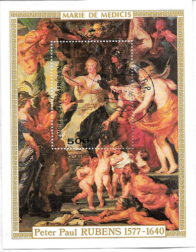 Zx59 Imperio Centroafricano Arte Pintura Rubens Medicis Hoja